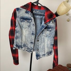 Denim/flannel rocker jacket